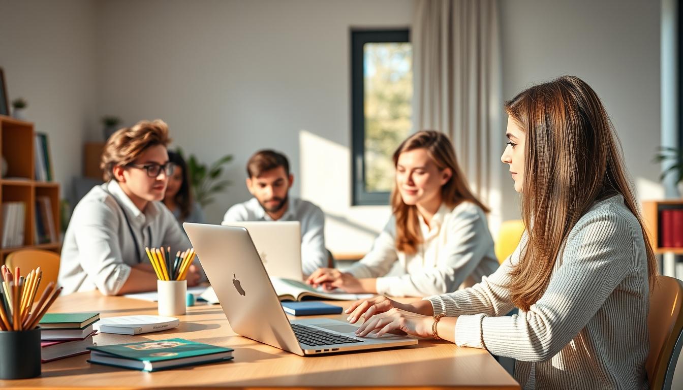 Student using online courses for flexible education